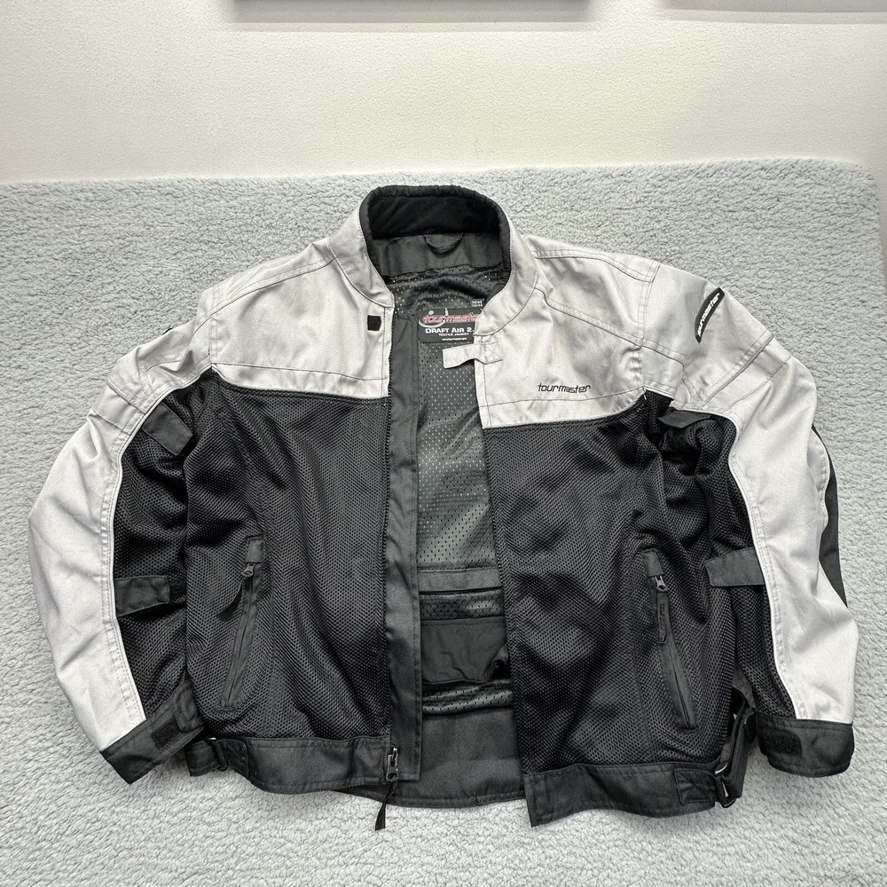 Tourmaster Draft Air 2.0 Men's Large 44 Textile Motorcycle Jacket Blck/Gry LG/44